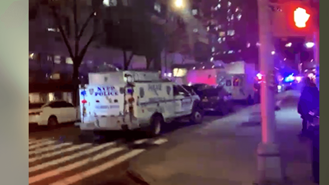 The scene outside Memorial Sloan Kettering Cancer Center's main hospital at 1275 York Avenue.