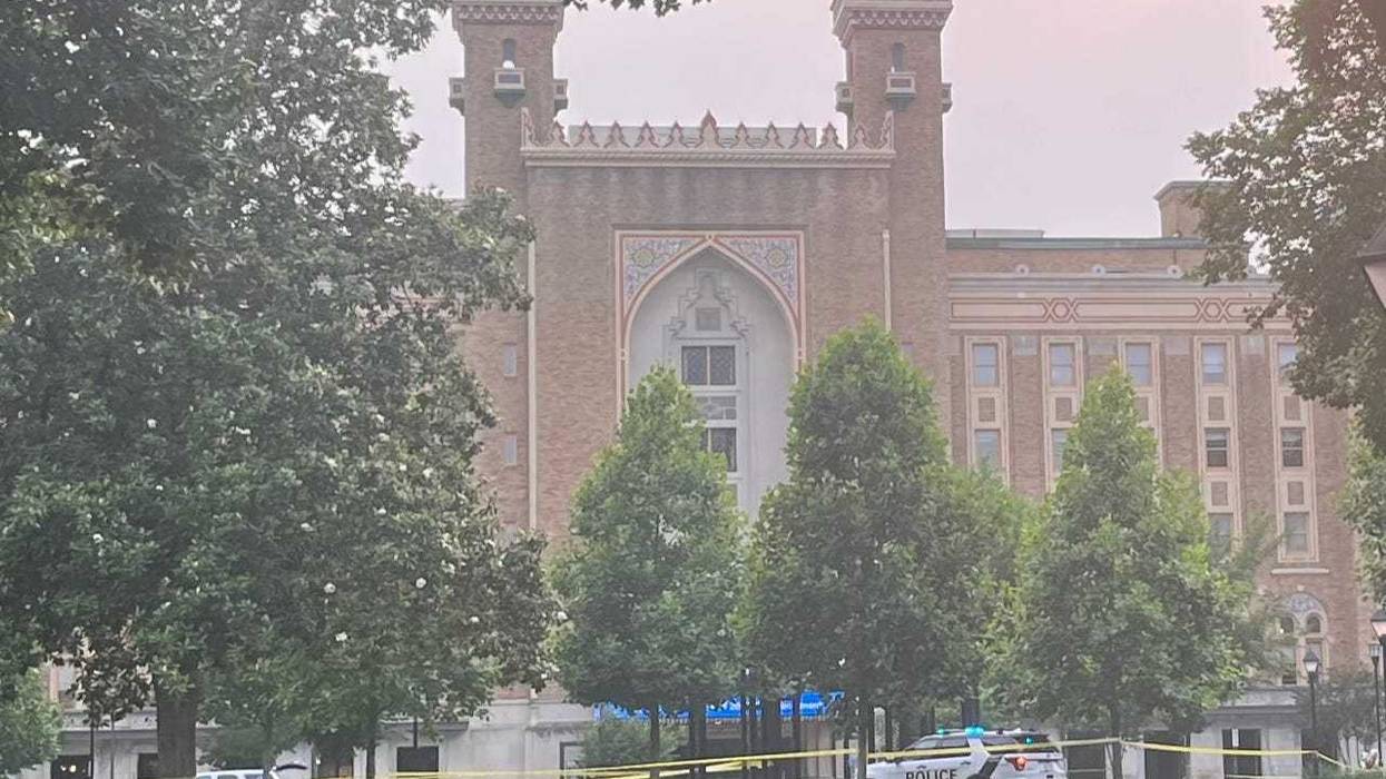 The scene outside of the Altria Theater on Tuesday