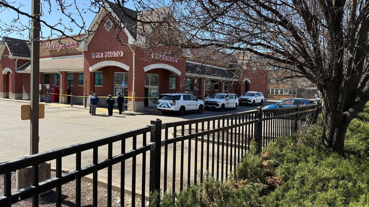 The scene outside of the Walgreens on Lindell in the Central West End after a shooting on March 7th, 2025.