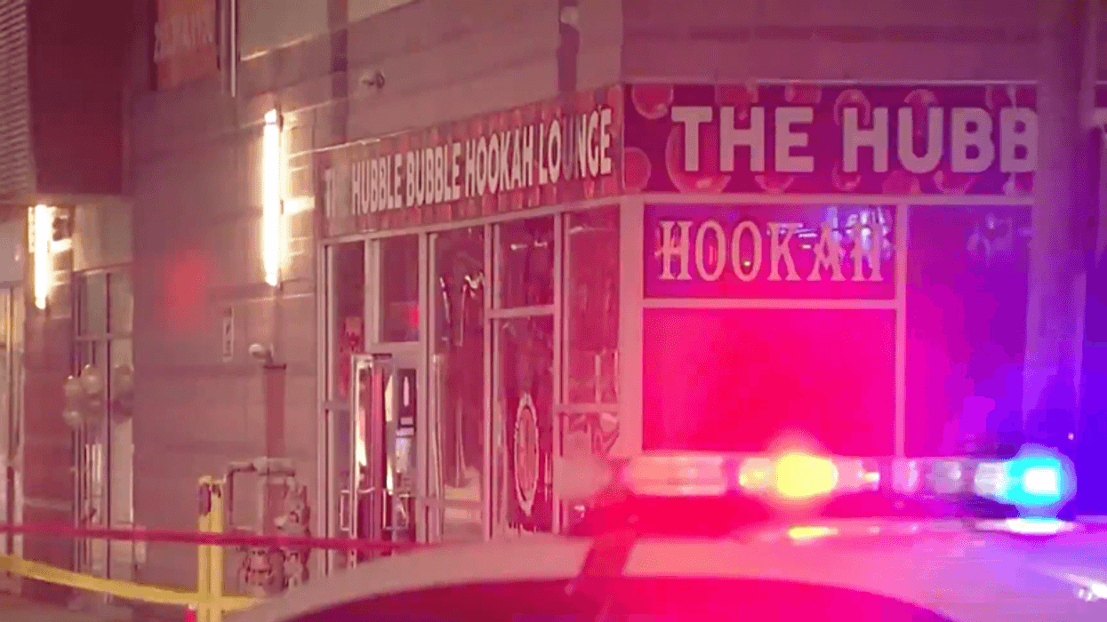 The scene the night of the shooting outside the hookah lounge.