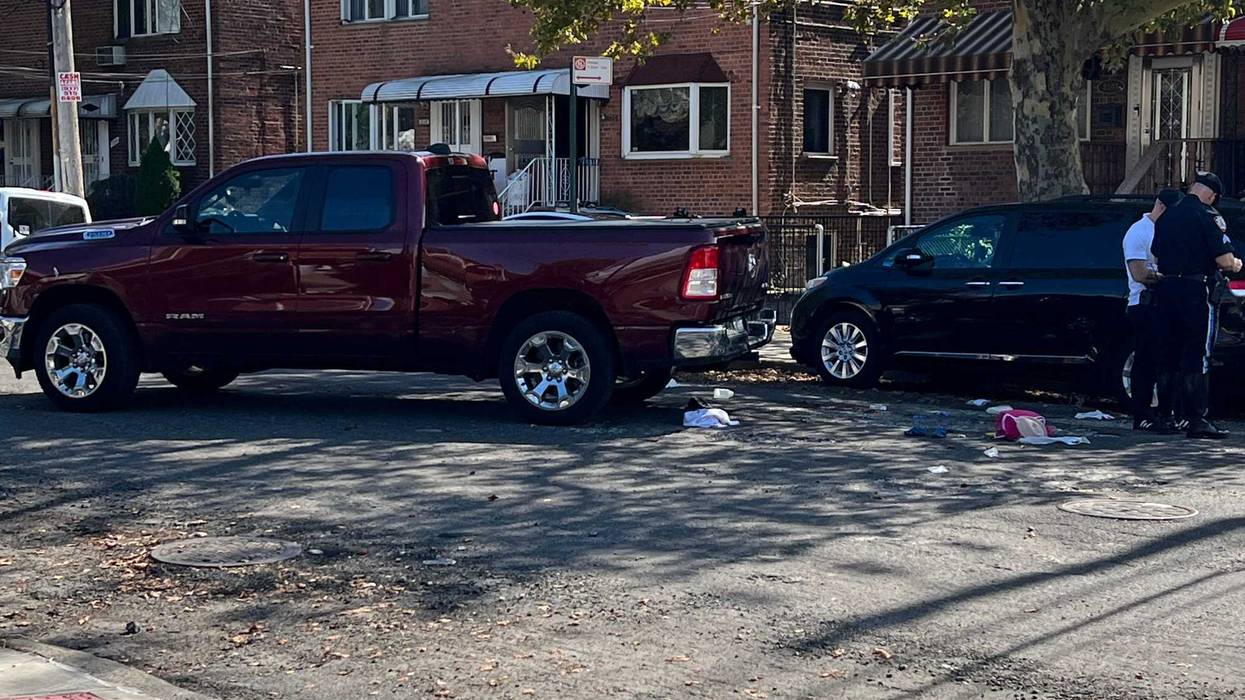 The scene where a woman pushing a stroller was killed in Brooklyn on Sept. 12, 2023.
