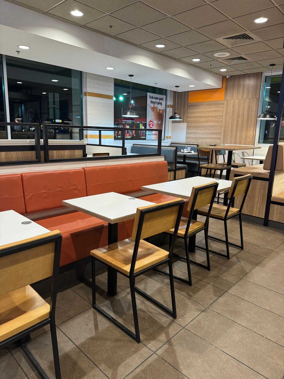 The seat where Luigi Mangione was on a laptop when a McDonald