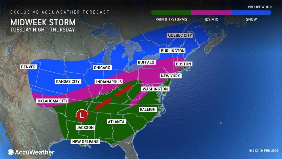 The second storm will arrive in NYC on Wednesday night and will be rainier than the first