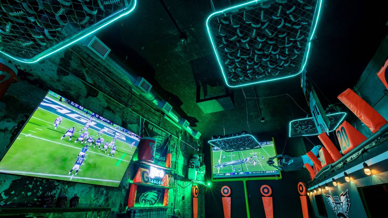 The setup for the NFL postseason at Tinsel in Center City Philadelphia.