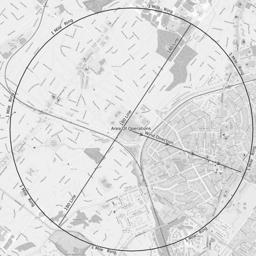 The shelter-in-place order remains in effect for residences and businesses within a 1-mile radius of SPS Technologies.