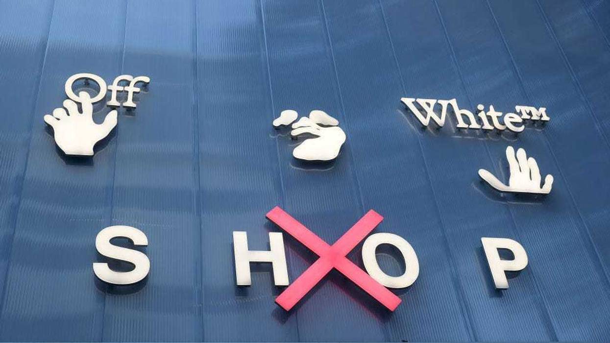 The sign over the entrance to the Off-White store after the brands founder, Virgil Abloh died on November 29, 2021 in Miami, Florida.