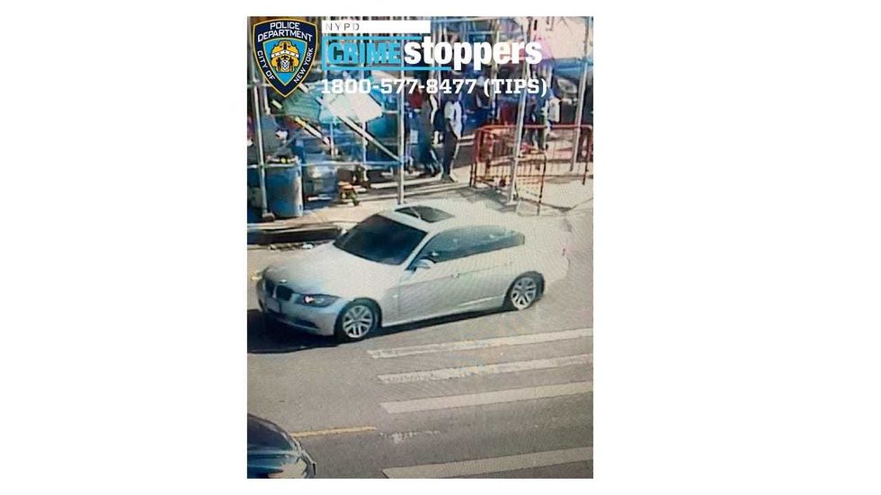 The silver BMW the suspect fled in