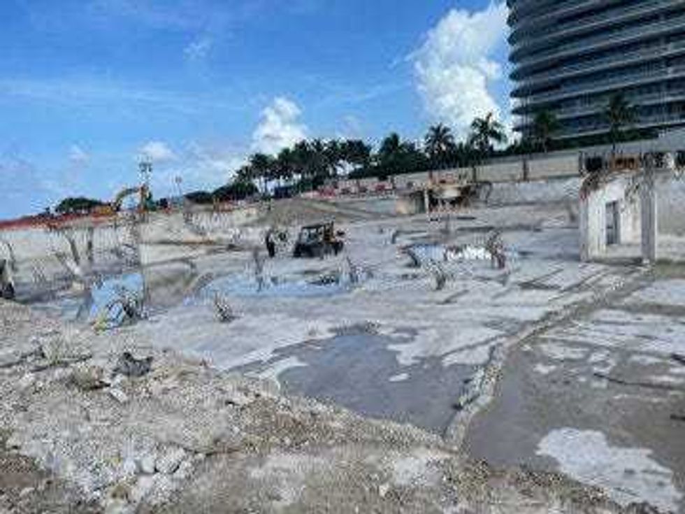 The site where the Champlain Towers South partially collapsed in June 2021. This photo, tweeted by State Sen. Jason Pizzo, shows the site nearly cleared of all rubble from the tower’s collapse.