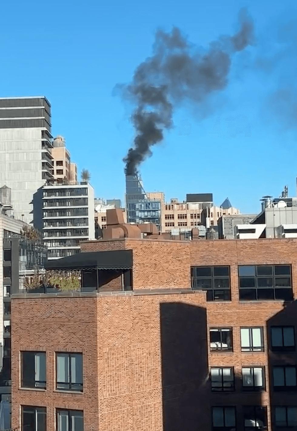 The smoke was visible all over the West Village and Hudson Square