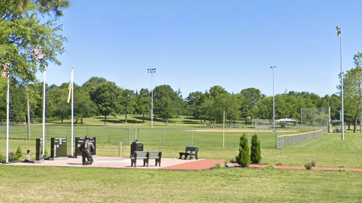 The softball diamond at Veterans Park