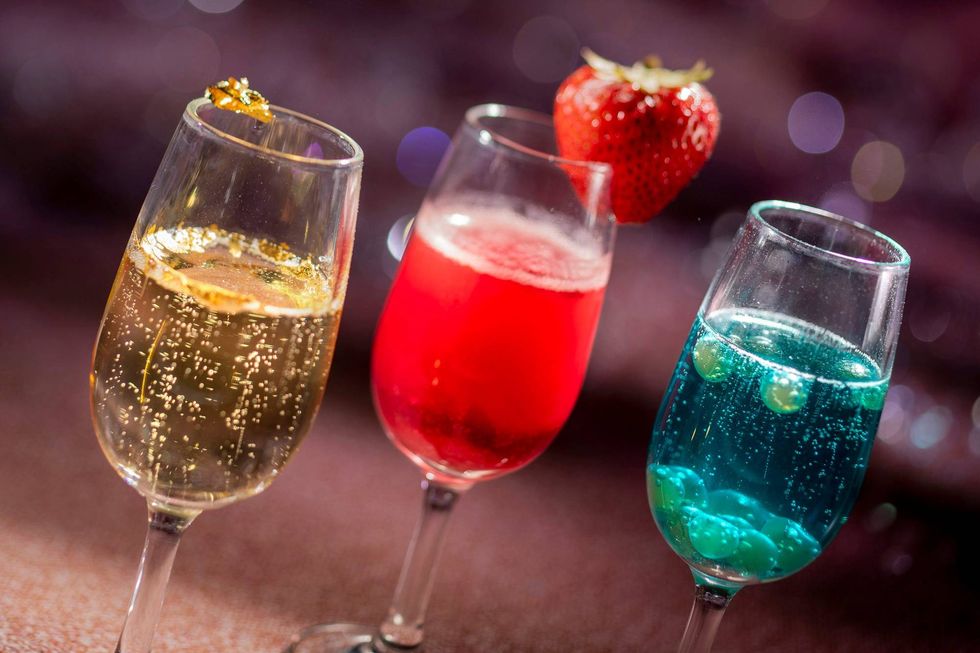The special food and beverage offerings for the 50th Anniversary of Walt Disney World are full of whimsy and EARidescent shimmer, like the Royal 50th Celebration Champagne Flight available at Cinderella’s Royal Table at Magic Kingdom Park at Walt Disney World Resort in Lake Buena Vista, Fla. (Kent Phillips, photographer).