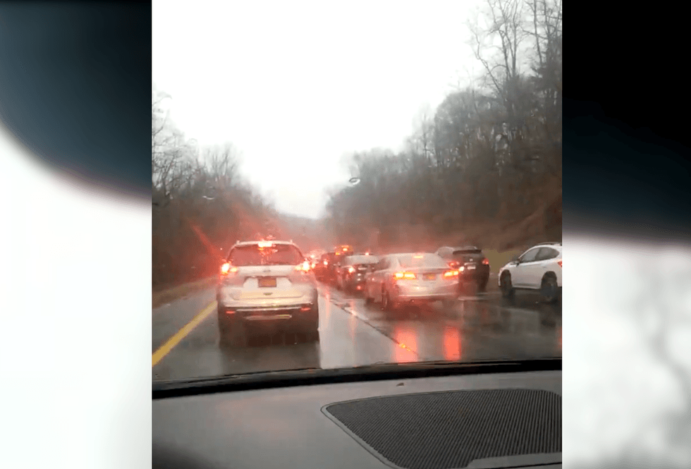 The Sprain Brook Parkway was among the roads seeing delays because of icy conditions