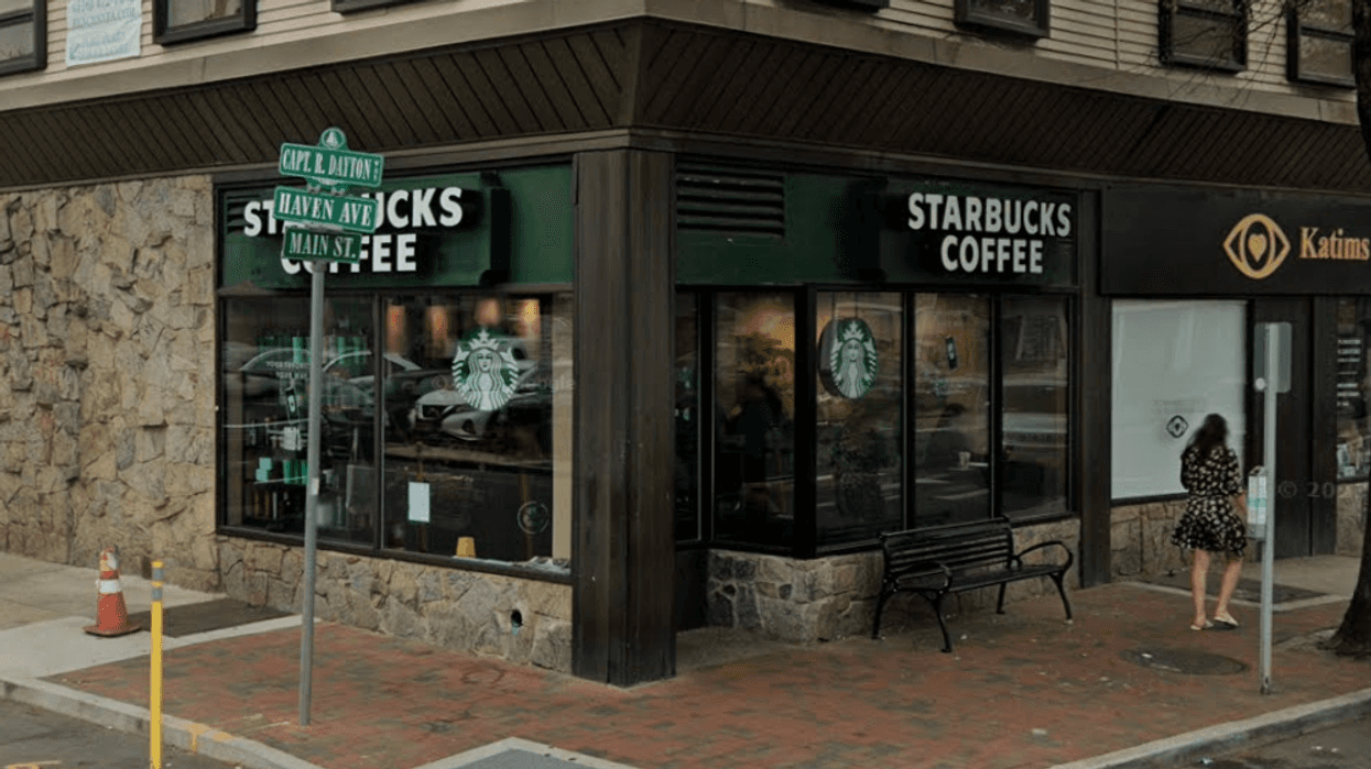 The Starbucks at the corner of Main Street and Haven Avenue, where a man was attacked with hot coffee on Saturday.