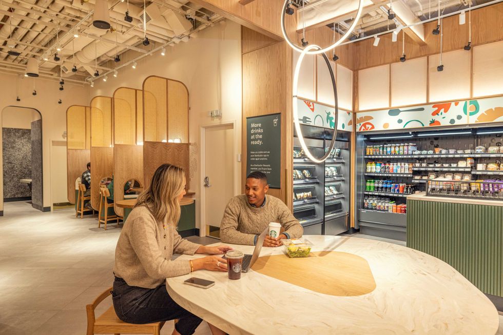 The Starbucks Pickup with Amazon Go location in New York City.