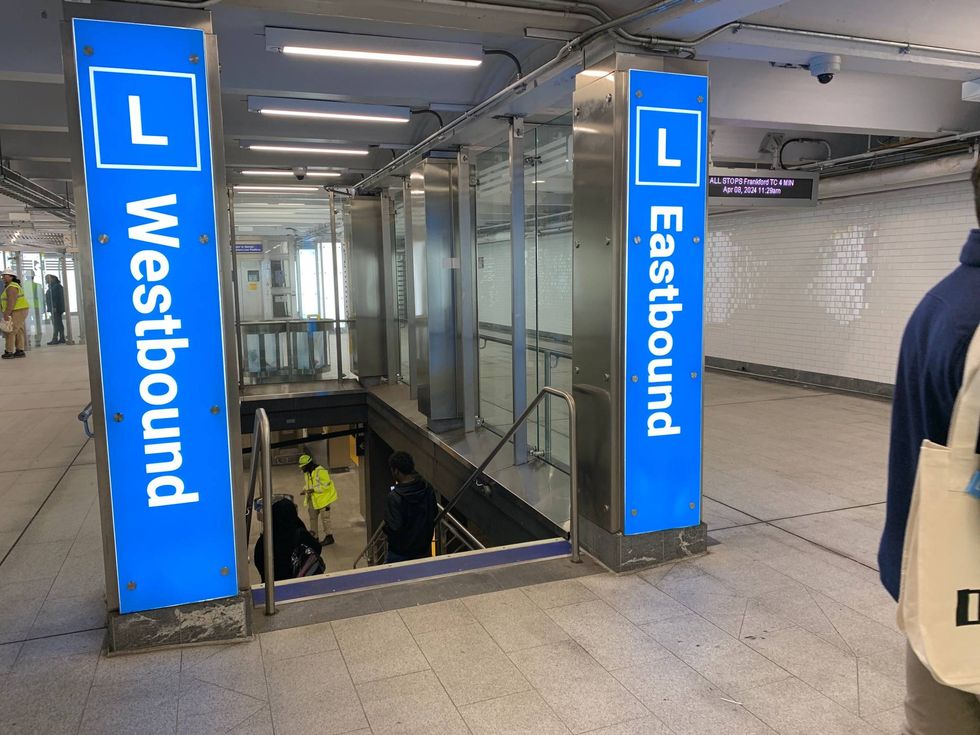 The station has new signage, with a blue "L" representing SEPTA