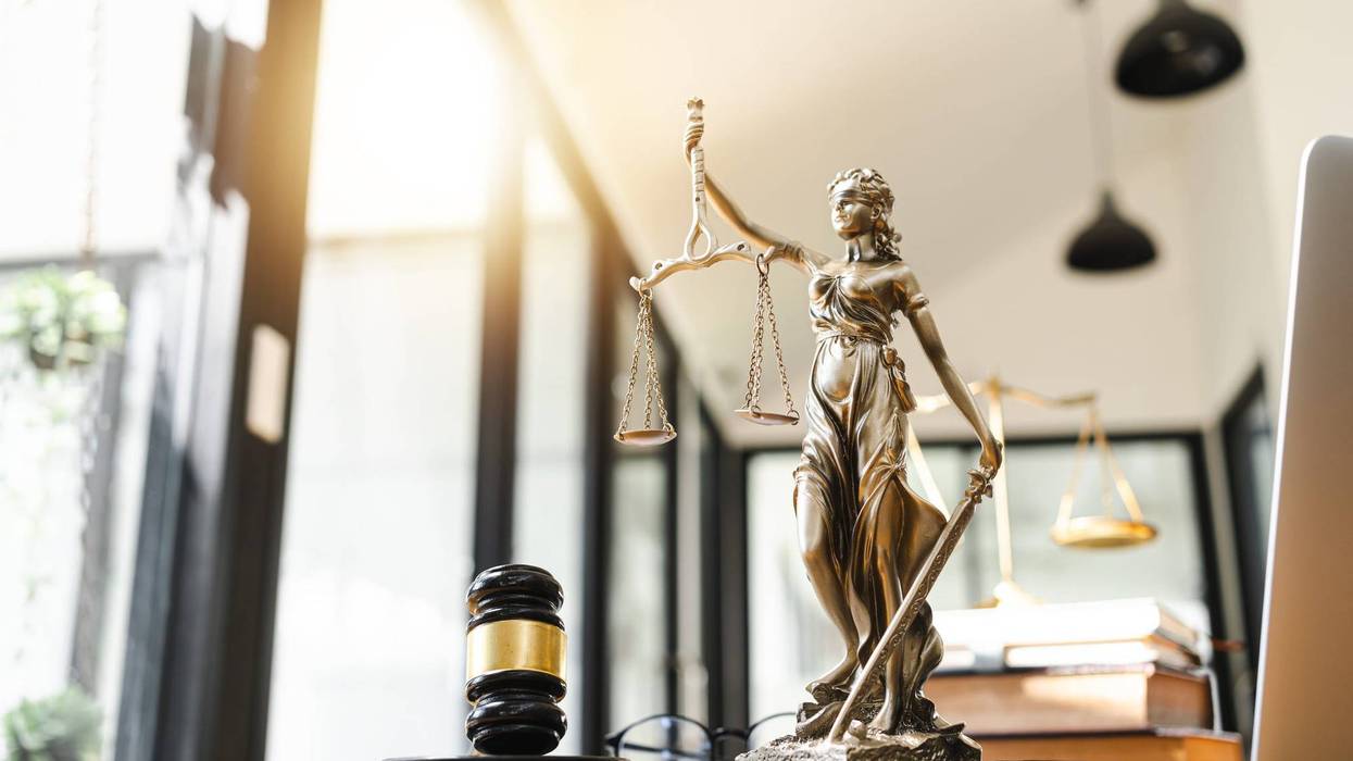 The Statue of Justice - lady justice or Iustitia, Justitia the Roman goddess of Justice.