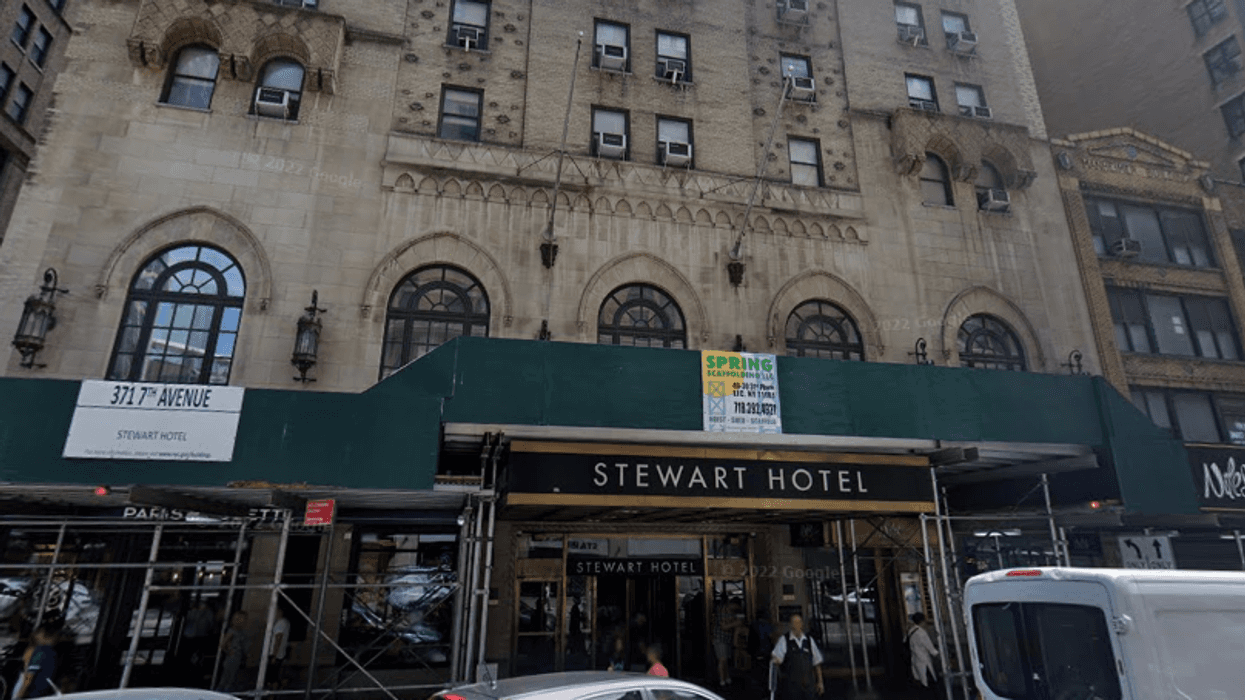 The Stewart Hotel, which closed during the COVID-19 pandemic and was converted to temporary housing for asylum seekers in November.