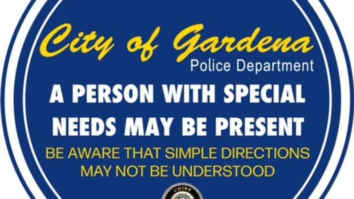 The stickers the Garden Police Department are offering to the public.
