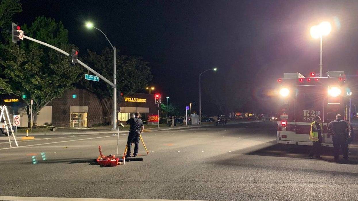 The Sunnyvale intersection of El Camino Real and Sunnyvale-Saratoga Road where authorities say a driver appeared to deliberately crash into pedestrians.