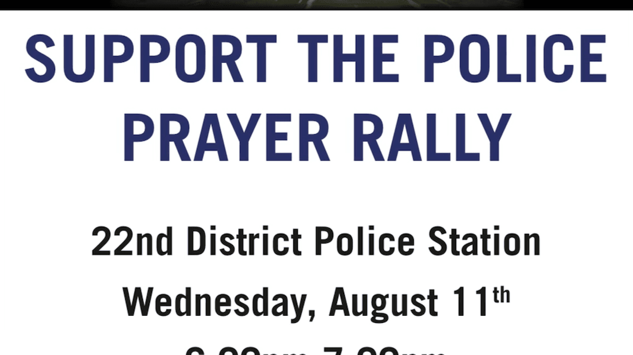 The Support the Police prayer rally is scheduled for Wednesday night at 6 p.m. outside the 22nd District police station in the Morgan Park neighborhood.