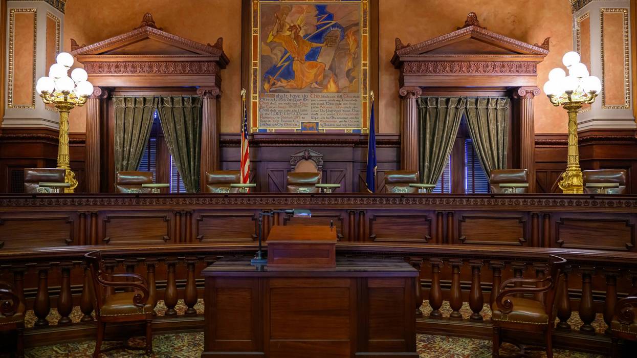 The Supreme Court Courtroom at the State Capitol building in Harrisburg, Pennsylvania