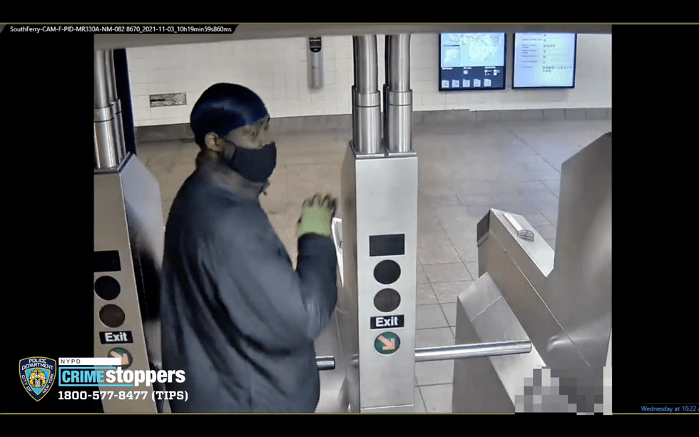 The suspect after allegedly stealing a woman