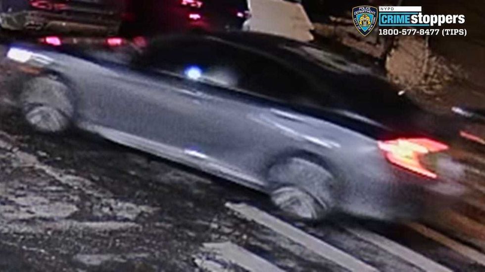 the suspect forcibly entered multiple vehicles and stole property then fled the location in a gray four-door sedan, traveling southbound on Barnes Avenue.