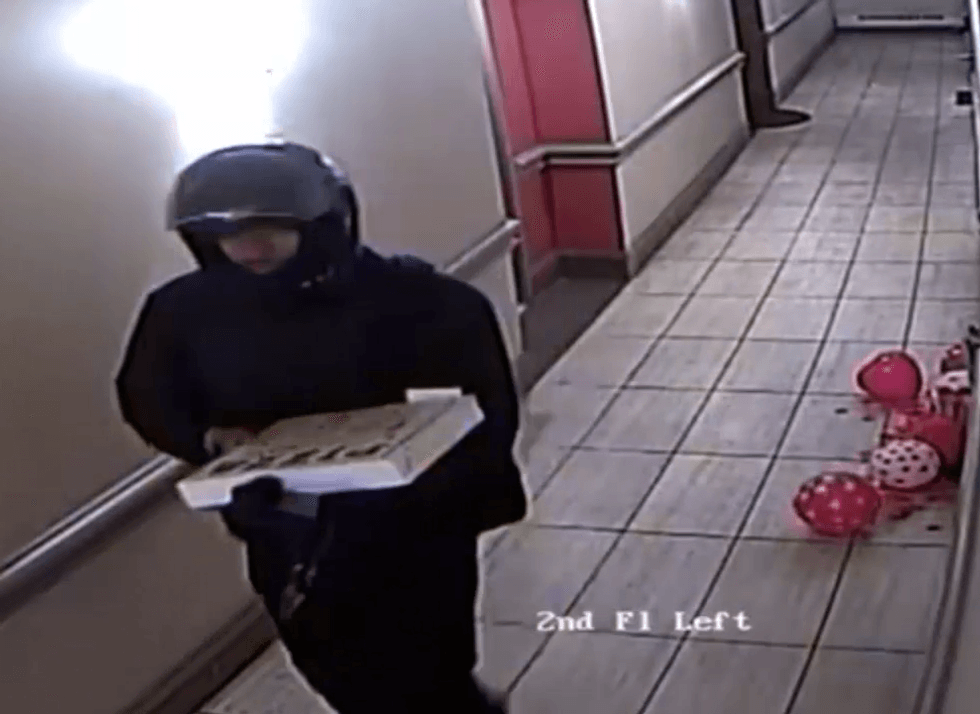 The suspect was last seen headed westbound on Patchen Avenue, allegedly with the package valued at $1,500