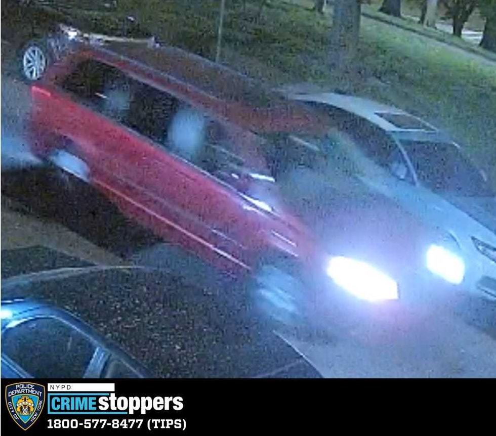 The suspects fled the Rego Park robbery in a red minivan, cops said