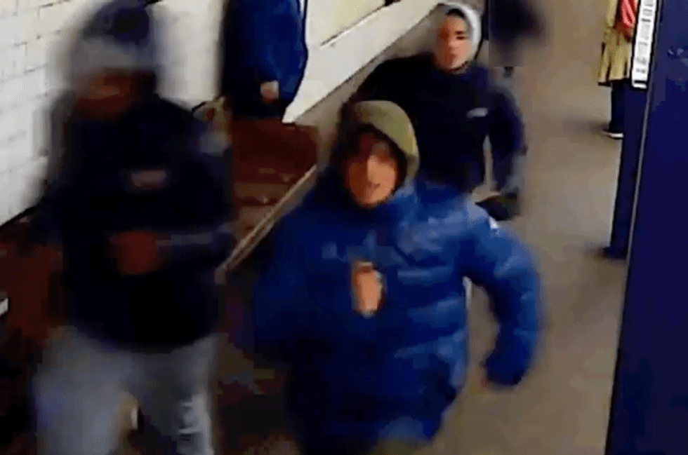 The suspects fled the station after stealing the victim