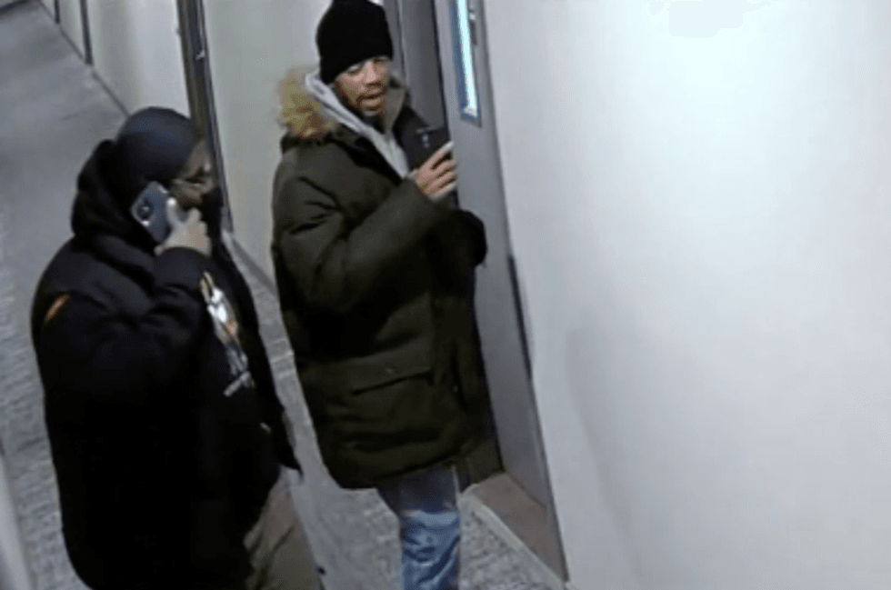 The suspects were captured on surveillance footage from the building
