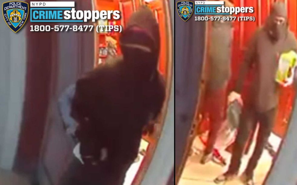 The suspects were hooded and masked