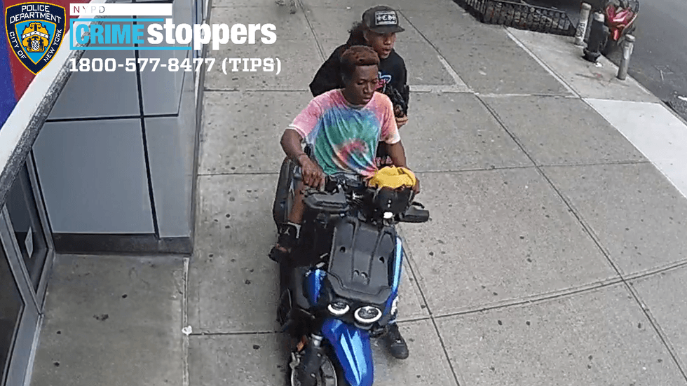 The suspects were riding a scooter in all of the robberies, police said