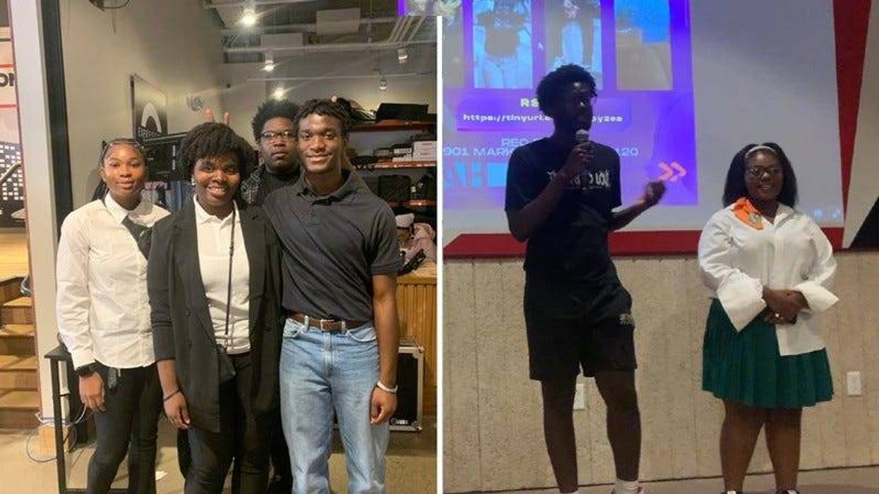 The team from CHOP’s BRAVE program (left) and the the winning team from YEAH Philly (right).