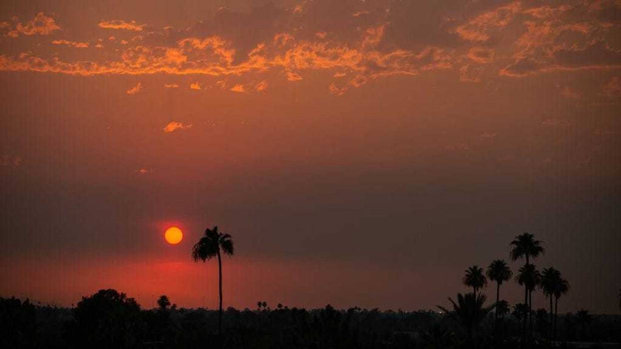 The temperature remained at 110 degrees Fahrenheit at sunset on June 15, 2021 in Phoenix, Arizona.