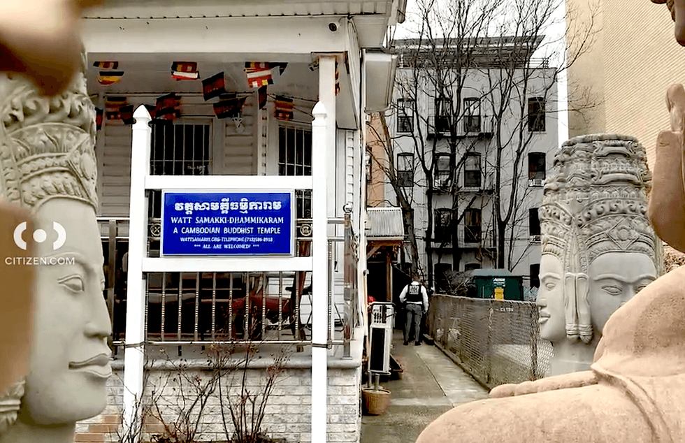 The thieves used a back door to enter the temple, police said