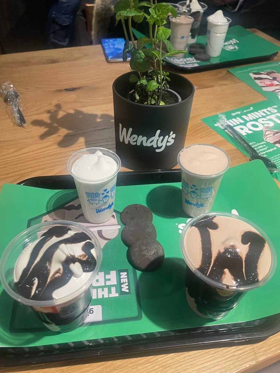 The Thin Mints Frosty will be available at Wendy