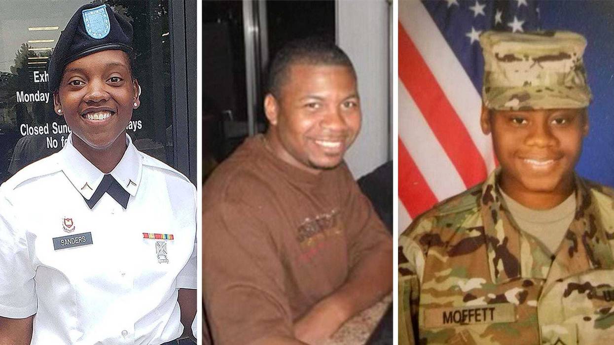 The three soldiers killed in Sunday's drone strike are seen from left to right: Spc. Kennedy Sanders, Sgt. William Jerome Rivers and Spc. Breonna Alexsondria Moffett