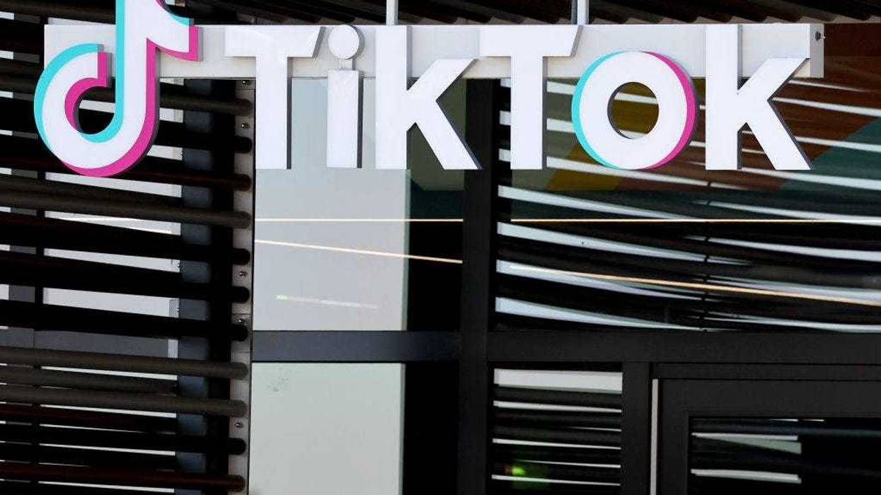 The TikTok logo is displayed at a TikTok office on December 20, 2022 in Culver City, California.