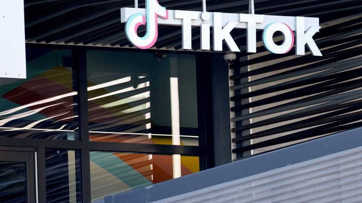 The TikTok logo is displayed at a TikTok office on December 20, 2022 in Culver City, California.