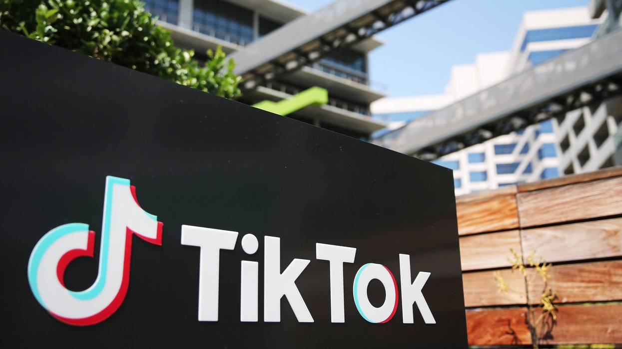 The TikTok logo is displayed outside a TikTok office on August 27, 2020 in Culver City, California.