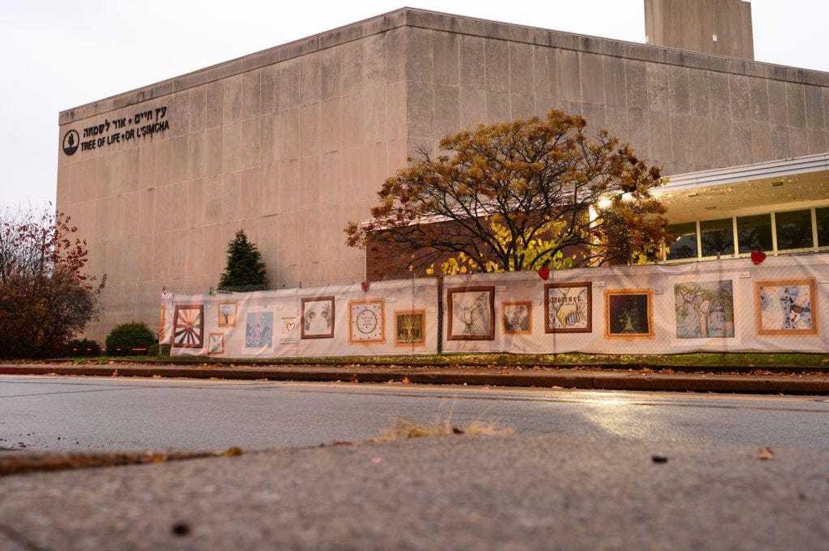 The Tree of Life synagogue on the fifth anniversary of the attack on October 27, 2023 in Pittsburgh, Pennsylvania.