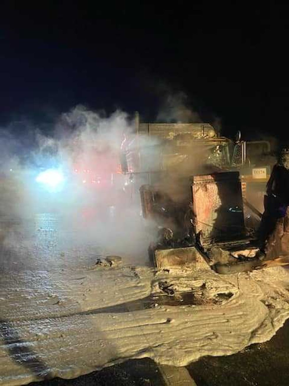 The truck after the fire had been put out.