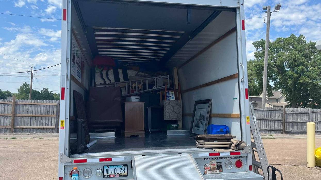 The U-Haul trailer packed with Craig and Linda Wright's belongings. They moved from Topeka to Mississippi, but the U-Haul with their possessions never arrived.
