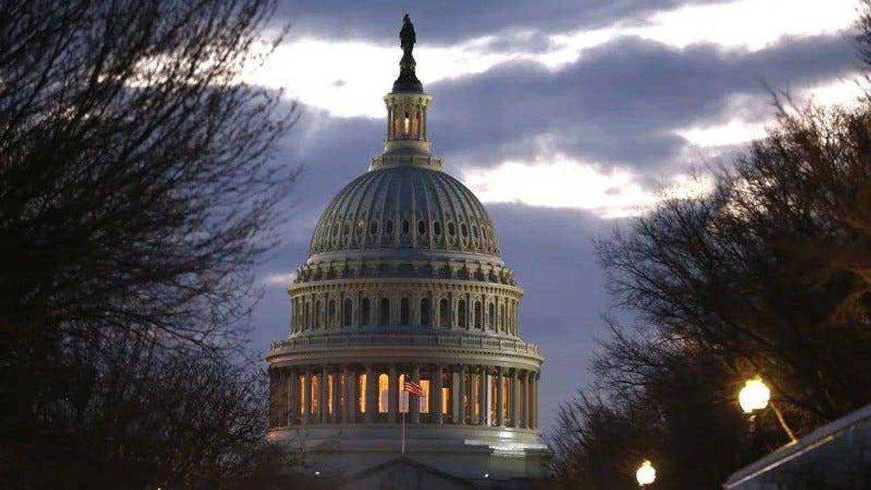 The U.S. Capitol Building at night