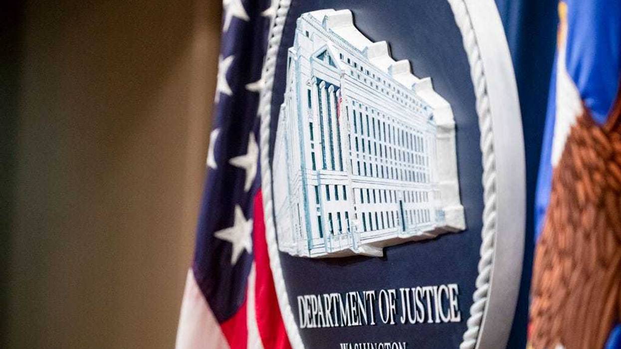 The U.S. Department of Justice seal on December 5, 2019 in Washington, DC.