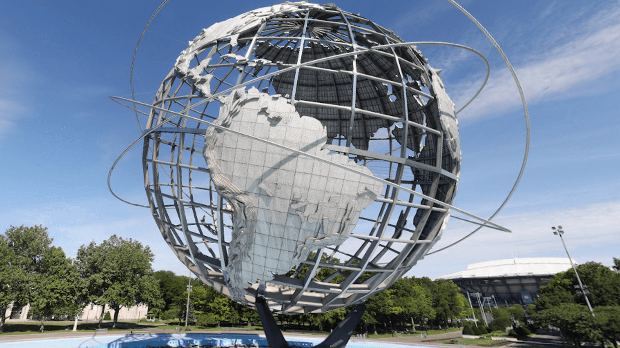 The Unisphere at Flushing Meadows Corona Park, the park where a Jewish man was beaten while the attackers yelled antisemitic slurs in February.