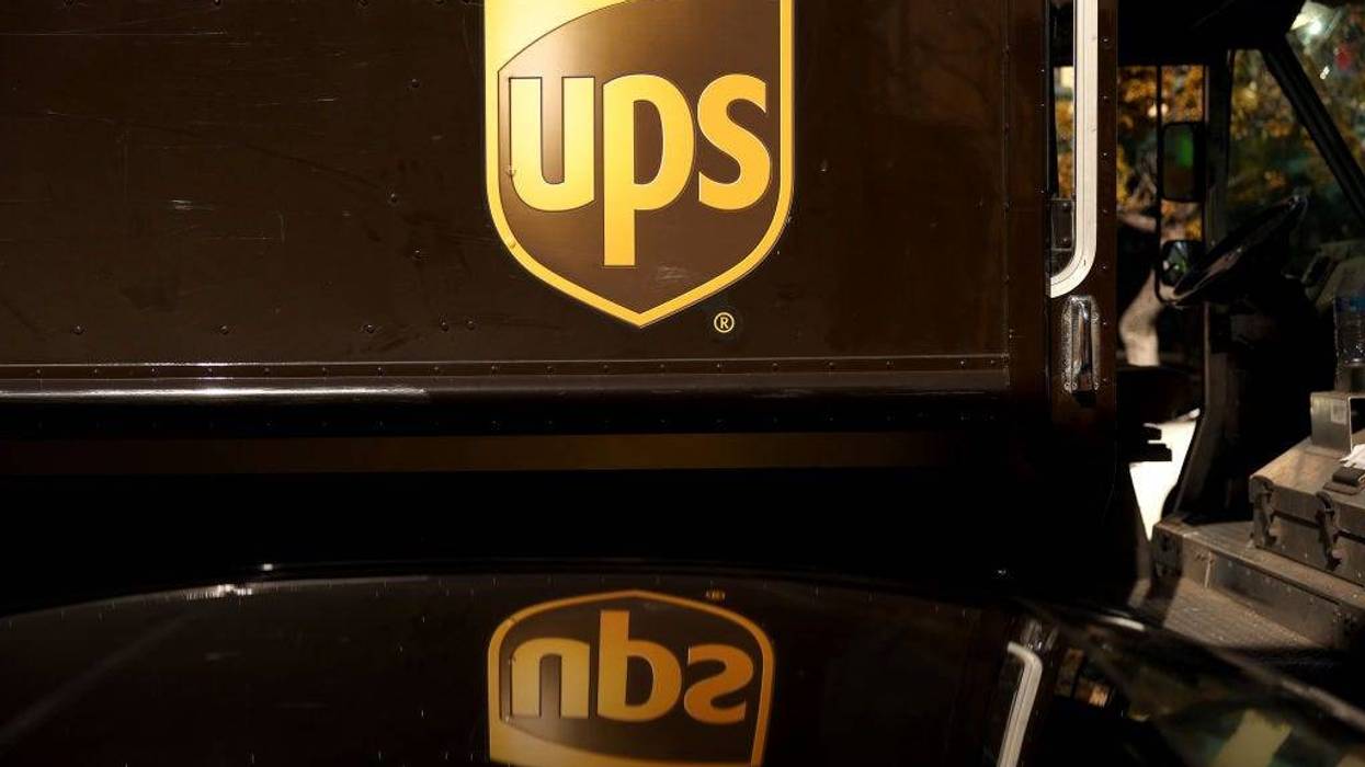 The United Parcel Service (UPS) logo is displayed on a delivery truck on January 31, 2023 in San Francisco, California.