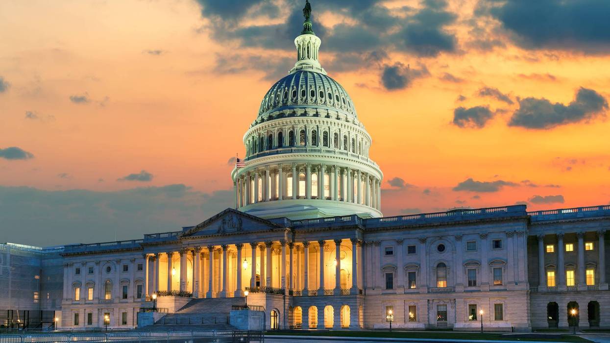 The United States Capitol Building in Washington DC at Sunset