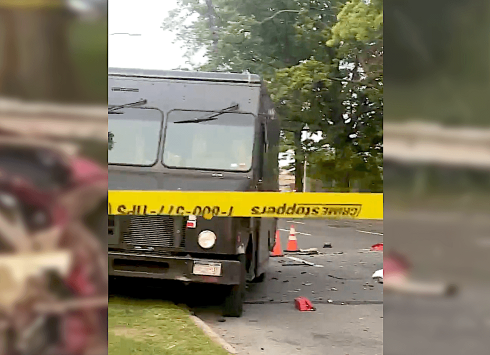 The UPS truck was parked on the side of North Conduit Avenue when the BMW crashed into the back of it just before 6:45 p.m